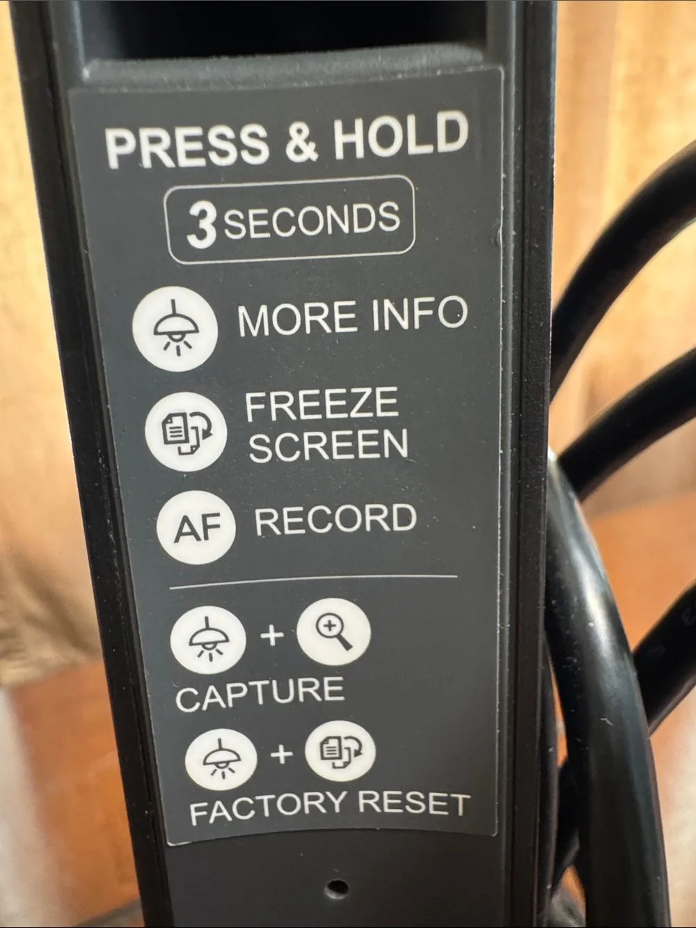 Black Document Camera with USB Connectivity